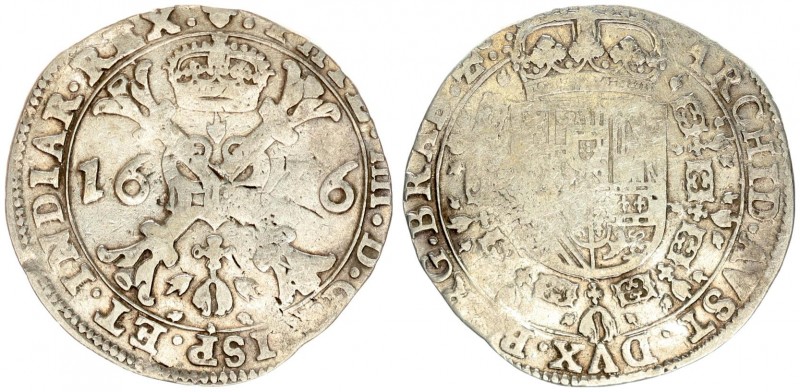 Spanish Netherlands BRABANT 1 Patagon 1636 Brussels. Philip IV(1621-1665). Avers...