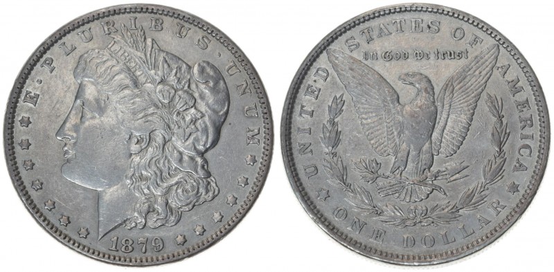 USA 1 Dollar 1879 'Morgan Dollar' Philadelphia. Averse: Liberty head; facing lef...