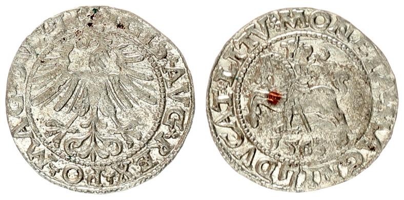 Lithuania 1/2 Grosz 1563 Vilnius. Sigismund II Augustus (1545-1572). Averse Lett...