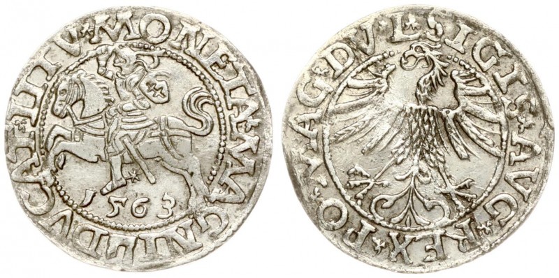 Lithuania 1/2 Grosz 1563 Vilnius. Sigismund II Augustus (1545-1572) - Lithuanian...