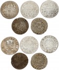 Poland 1/2 Grosz 1520 & 1 Grosz 1607-1612. Averse: Large crown above legend. Reverse: Eagle with shield on breast; lion in shield below. Silver. Lot o...