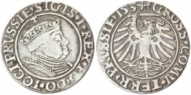 Poland 1 Grosz 1534 Torun. Sigismund I the Old(1506–1548). Averse Lettering: *SIGIS *I* REX *PO* DO* TOCI* PRVSSIE. Reverse Lettering: *GROSS* COMV* T...