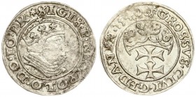 Poland 1 Grosz 1540 Gdansk. Sigismund I the Old(1506-1548). Averse Lettering: SIGIS P REX POLO DO TO PR. Reverse Lettering: GROSSVS CIVI GEDANEN I540....