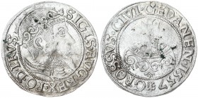 Poland 1 Grosz 1557 Gansk. Sigismund II August (1545–1572) - the city of Gdansk; grosz 1557; large king's head with a pointed beard; end of the PRVS i...