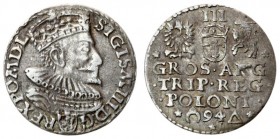Poland 3 Groszy 1594 Malbork. Sigismund III Vasa (1587-1632). Crown coins. Averse: Crowned bust right. Reverse: Value; divided date; symbols and two-l...