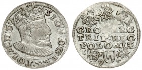 Poland 3 Groszy 1595 Lublin. Sigismund III Vasa (1587-1632). Averse: Crowned bust. Reverse: Value and armorial above legend; date and mintmaster below...