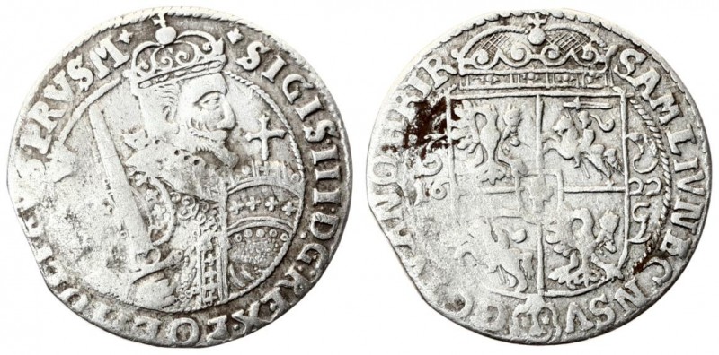 Poland 1 Ort 1622 Bydgoszcz. Sigismund III Vasa (1587-1632). Averse: Crowned hal...