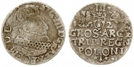 Poland 3 Groszy 1622 Krakow. Sigismund III Vaza(1587–1632). Averse: Crowned bust right. Reverse: Value and armorial above legend; date and mintmaster ...