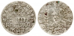 Poland 1 Grosz 1624 Bydgoszcz. Sigismund III Vaza(1587–1632) Averse: Large crown above legend. Reverse: Eagle with shield on breast; lion in shield be...