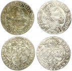 Poland 6 Groszy 1626 & 162?. Sigismund III Vasa (1587-1632). Averse: Crowned half-length figure right. Reverse: Crown above three shields. Silver. KM ...