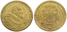 Poland 10 Ducat ND(1632) Sigismund III Vasa (1587-1632) Averse: Crowned bust right in inner circle. Reverse: Crowned arms in inner circle. Brass. Weig...