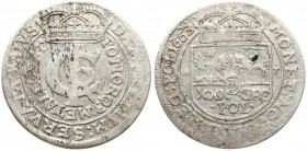 Poland 1 Gulden (Tymf) 1663 AT. John II Casimir Vasa (1649–1668). Averse: Crowned monogram. Reverse: Crowned shield; XXX GRO on shield. Silver. KM 120...