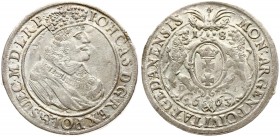 Poland Gdansk 1 Ort 1663 DL John II Casimir Vasa (1649–1668). The city of Gdansk ort 1663; a variety with a smaller king's head; letters D - L (Daniel...