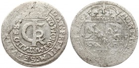 Poland 1 Gulden (Tymf) 1665 AT. John II Casimir Vasa (1649–1668). Averse: Crowned monogram. Reverse: Crowned shield; XXX GRO on shield.(Legend on the ...