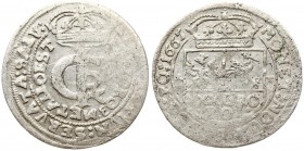Poland 1 Gulden (Tymf) 1665 AT. John II Casimir Vasa (1649–1668). Averse: Crowned monogram. Reverse: Crowned shield; XXX GRO on shield.( Averse: SALV:...