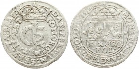 Poland 1 Gulden (Tymf) 1665 AT. John II Casimir Vasa (1649–1668). Averse: Crowned monogram. Reverse: Crowned shield; XXX GRO on shield. ( Averse: SALV...