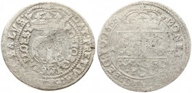 Poland 1 Gulden (Tymf) 1666 AT. John II Casimir Vasa (1649–1668). Averse: Crowned monogram. Reverse: Crowned shield; XXX GRO on shield. (Rare legend o...