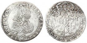 Poland 18 Groszy 1668 TLB John II Casimir Vasa (1649–1668). Averse: Crowned portrait bust right. Reverse: Crowned shield. Silver. KM A94