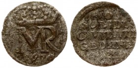 Poland 1 Solidus 1670 Gdansk. Michal Korybut (1669–1673). Averse: Crowned MR monogram. Reverse: Written value. Silver. KM 70; Tyszkiewicz 2 mk; Kop. 7...