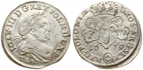 Poland 6 Groszy 1679 TLB John III Sobieski(1674-1696). Averse: Laureate armored bust right TLB. Reverse: With the Leliwa coat of arms under the shield...