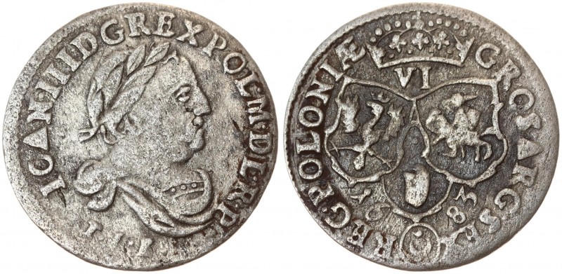 Poland 6 Groszy 1683 TLB John III Sobieski(1674-1696). Averse: Laureate armored ...