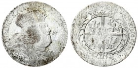 Poland 18 Groszy 1754 EC August III(1733-1763). Averse: Crowned bust right. Averse Legend: D • G • AUGVSTVS • III • REX • POLONIARUM. Reverse: Crowned...