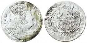 Poland 18 Groszy 1754 EC August III(1733-1763). Averse: Crowned bust right. Averse Legend: D • G • AUGVSTVS • III • REX • POLONIARUM. Reverse: Crowned...