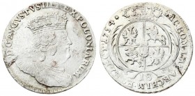 Poland 18 Groszy 1754 EC August III(1733-1763). Averse: Crowned bust right. Averse Legend: D • G • AUGVSTVS • III • REX • POLONIARUM. Reverse: Crowned...