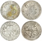 Poland 8 Groszy 175? & 18 Groszy 1754 EC August III(1733-1763). Averse: Crowned bust right. Averse Legend: D • G • AUGVSTVS • III • REX • POLONIARUM. ...