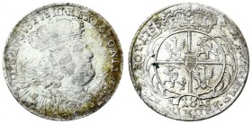 Poland 18 Groszy 1755 EC August III(1733-1763). Averse: Crowned bust right. Averse Legend: D • G • AUGVSTVS • III • REX • POLONIARUM. Reverse: Crowned...
