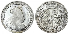 Poland 18 Groszy 1756 EC August III(1733-1763). Averse: Crowned bust right. Averse Legend: D • G • AUGVSTVS • III • REX • POLONIARUM. Reverse: Crowned...