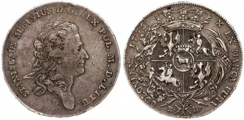 Poland 1 Thaler 1775 LITU Stanislaus Augustus(1764–1795). Averse: Head right. Av...