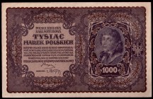 Poland 1000 Mark 1919 Warsaw Banknote. MAN I Serja CL N/O 390814. Pick #29