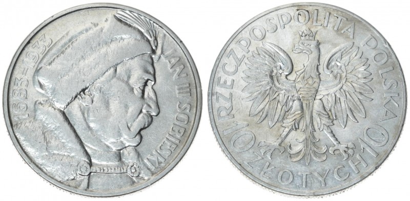 Poland 10 Zlotych 1933 Jan III Sobieski - 250th anniversary of the Vienna. Warsa...