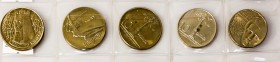 Poland 10 Zlotych 1964-1967 Averse: Eagle with wings open. Reverse: Images. Copper-Nickel. Y 52.2; 54; 55; 56; 59. Lot of 5 Coins