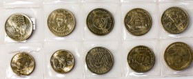 Poland 10 - 50 Zlotych 1973-1981 Averse: Eagle with wings open. Reverse: Images. Copper-Nickel. Y 67; 69; 97; 112; 99; 73; 74; 108; 95; 112. Lot of 10...