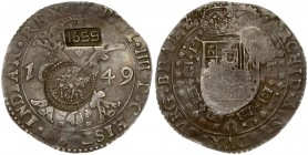 Russia 1 Jefimok 1655 Alexei Michailowitsch(1645-1676). Overstruck on one. With two counterstamps on the back: 1) St. George fighting the dragon; 2) t...