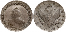 Russia 1 Rouble 1749 СПБ St. Petersburg. Elizabeth (1741-1762). Averse: Crowned bust right. Reverse: Crown above crowned double-headed eagle shield on...