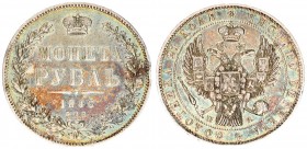 Russia 1 Rouble 1846 СПБ-ПА St. Petersburg. Nicholas I (1826-1855). Averse: Crowned double imperial eagle. Reverse: Crown above value and date within ...