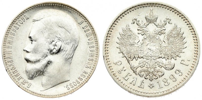 Russia 1 Rouble 1899 (ФЗ) St. Petersburg. Nicholas II (1894-1917). Averse: Head ...