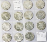 Russia USSR 5 Roubles 1977-1980 1980 Olympics. National arms divide CCCP above value. Silver. Y 147; 148; 154 -157; 166; 167; 179-182. Lot of 14 Coins