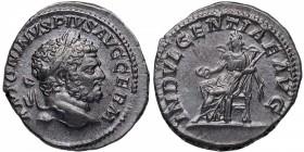 215 dC. Caracalla. Roma. Denario. Abh. Ag. EBC+. Est.150.