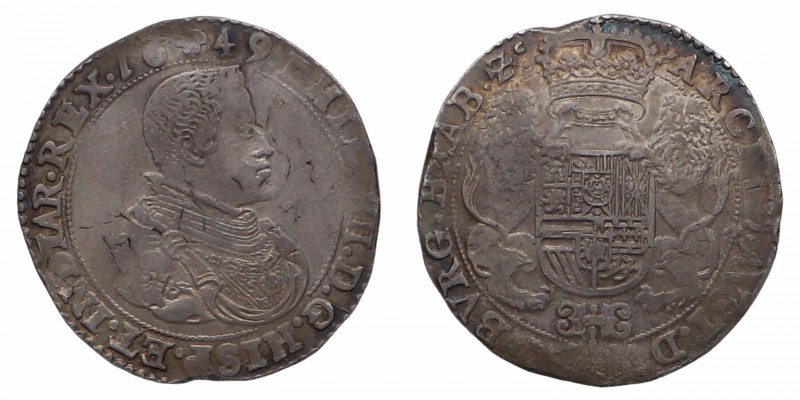 1621-1665. Felipe IV (1621-1665). Bruselas . Ducaton. Ag. 3242,00 g. MBC+. Est.2...