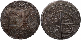 1710. Felipe V . Madrid. 8 Reales. Abh. Ag. EBC. Est.1200.