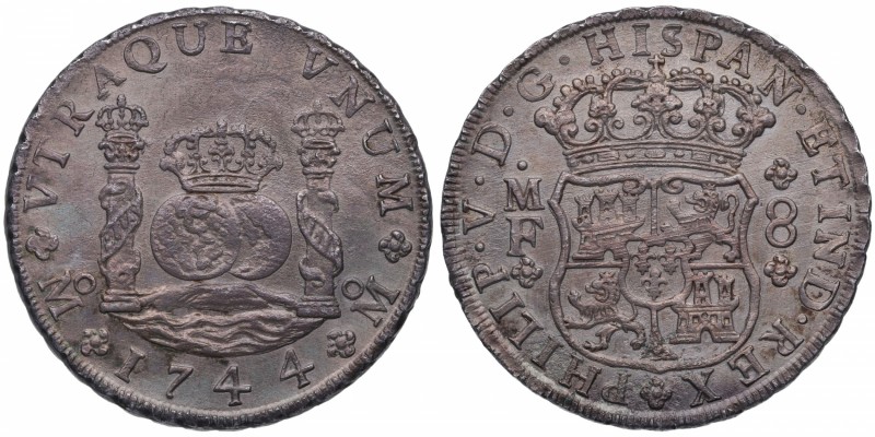 1744. Felipe V (1700-1746). México. 8 reales Columnario. MF. Muy bella. Brillo o...