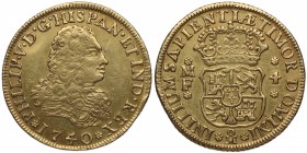 1740. Felipe V (1700-1746). México. 4 escudos. MF. MUY RARA y más así. EBC-. Est.3000.
