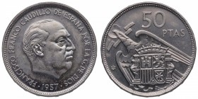 1957*71. Franco (1939-1975). Madrid. 50 pesetas. Ni. Bella. Escasa. SC / FDC. Est.50.