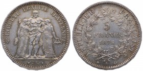 1875. Francia. A . 5 francos. Ag. Bella. Brillo original. SC. Est.40.