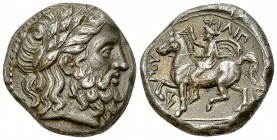 Philip II AR Tetradrachm, lifetime issue 

 Kings of Macedon . Philippos II (359-336 BC). AR Tetradrachm (23 mm, 14.37 g), Amphipolis, c. 355-349/8 ...