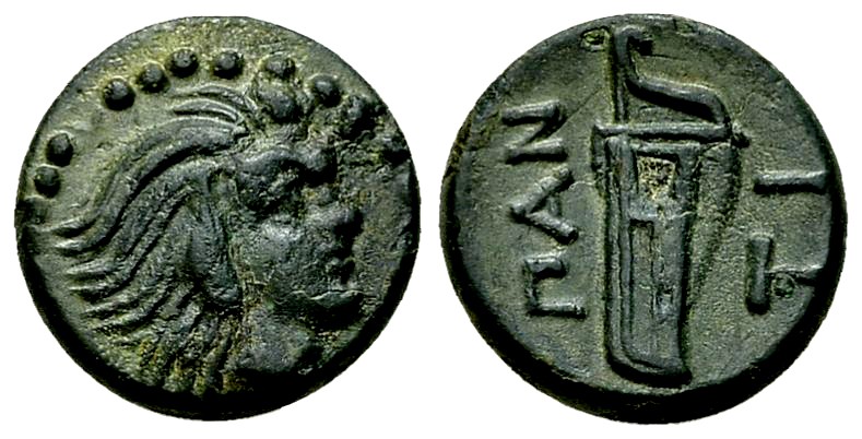 Pantikapaion AE13, c. 310-304/3 BC 

 Pantikapaion , Cimmerian Bosporos. AE13 ...